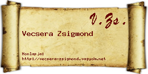 Vecsera Zsigmond névjegykártya
